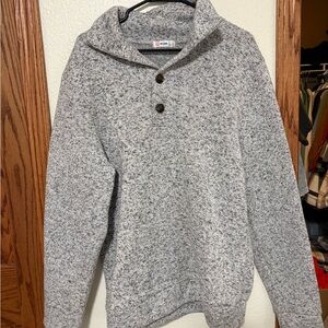 H&M Men’s Gray Zip-Neck Shawl Sweater